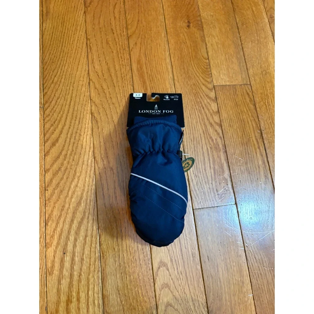 London Fog Kids Navy Blue Insulated Winter Mittens Size 4-6 Years New